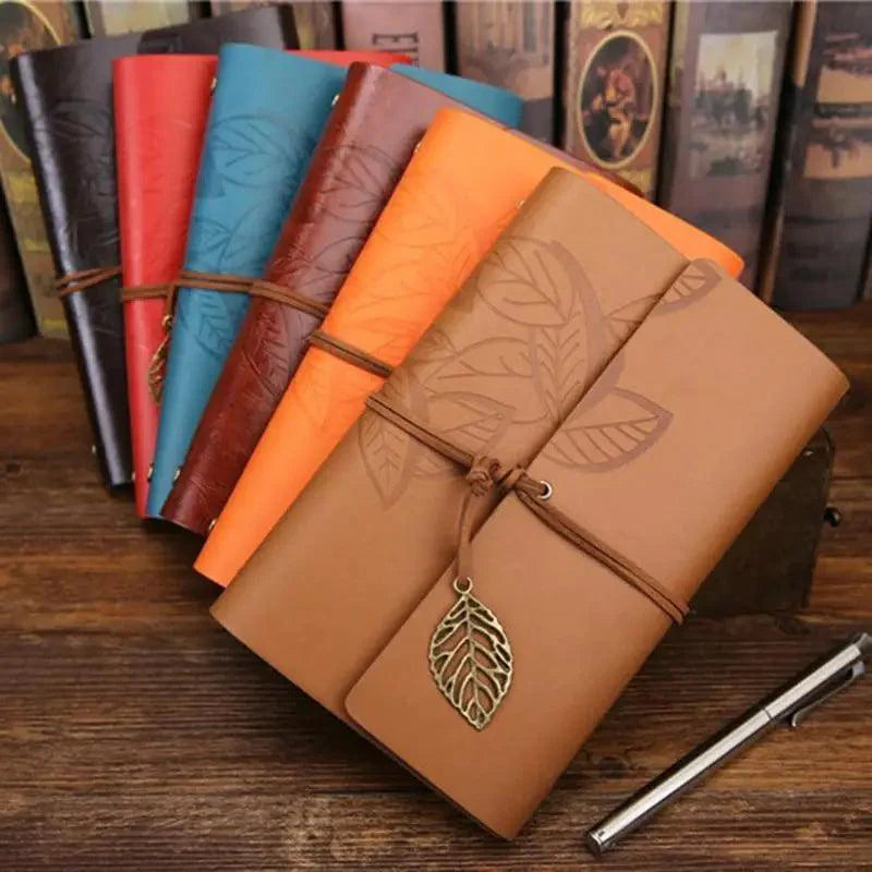 Vintage PU Leather Diary Notebook Journal  Retro Book Traveler Planners Office School Supplies